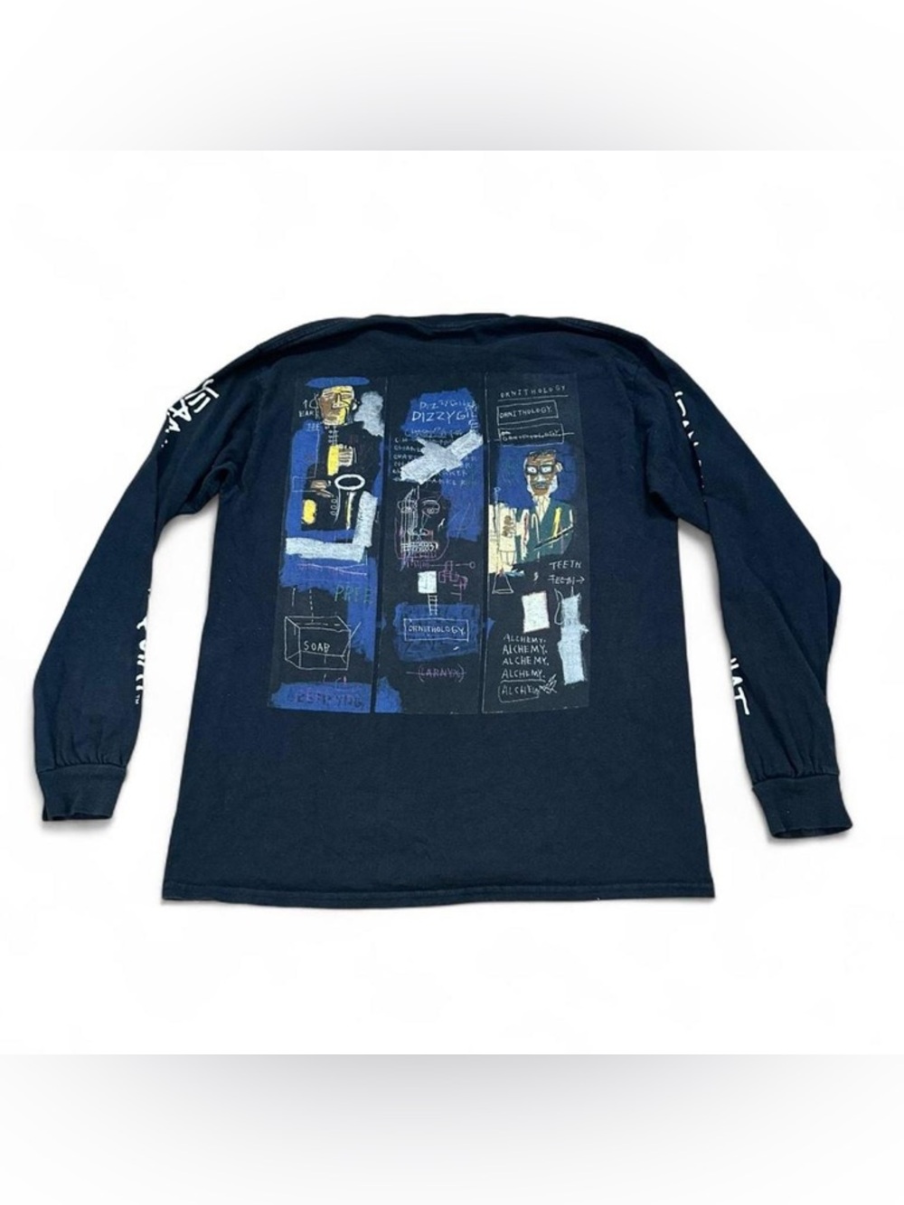 Jean-Michel Basquiat Men’s Black Long Sleeve Art T-Shirt Size Medium